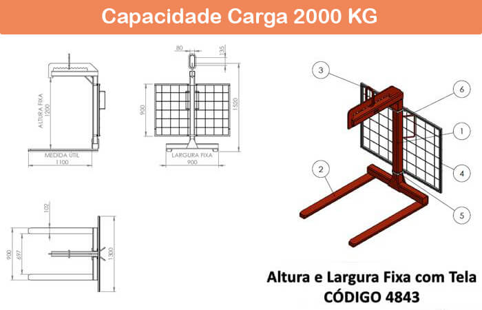 Garfo Paleteiro com tela 4843