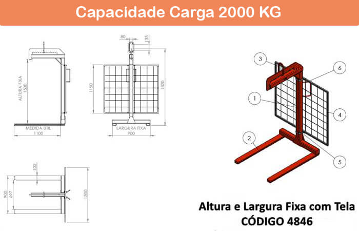 Garfo Paleteiro com Tela 4846