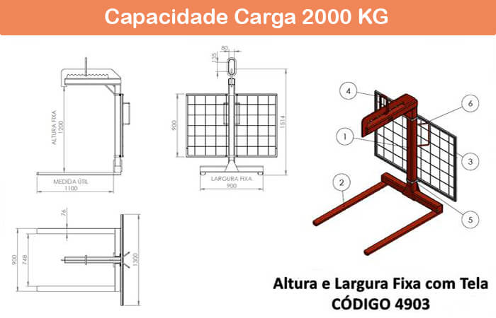 Garfo Paleteiro com Tela 4903