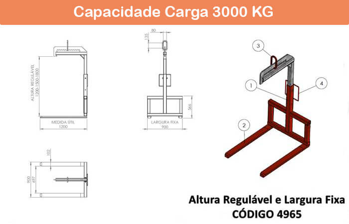 Garfo Paleteiro Regulável 4965