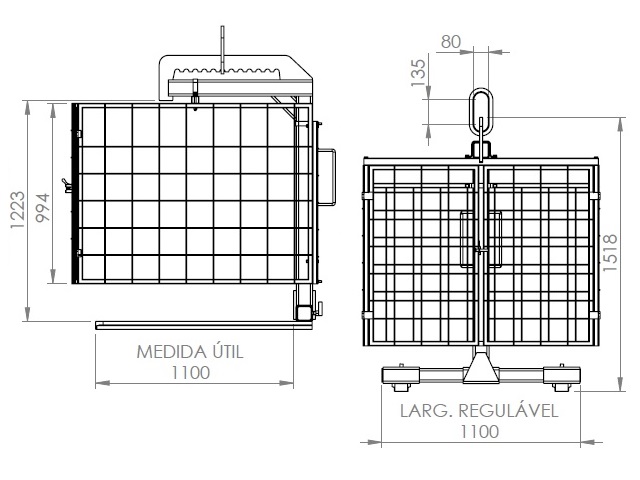 Garfo Porta Pallet Medidas